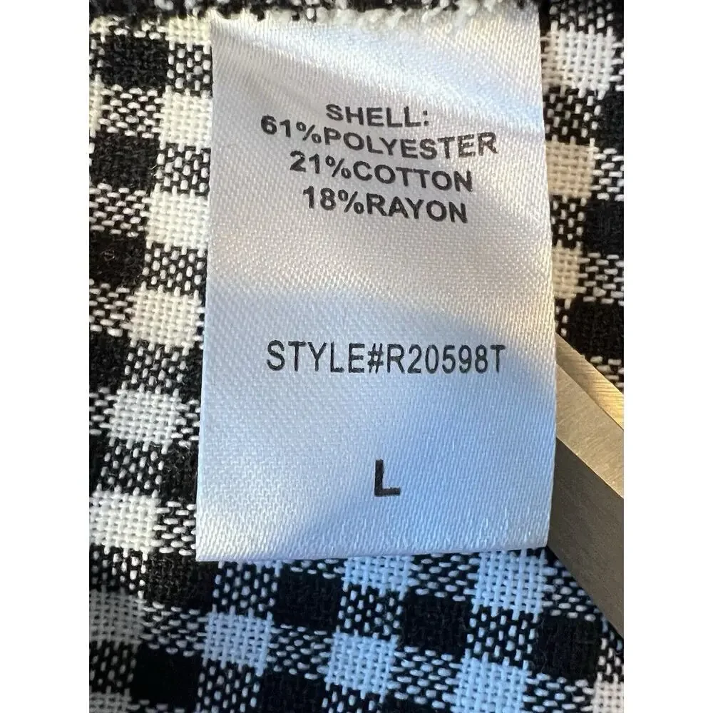 Pomander Place Black & White Gingham Puff-Sleeve Mini Dress